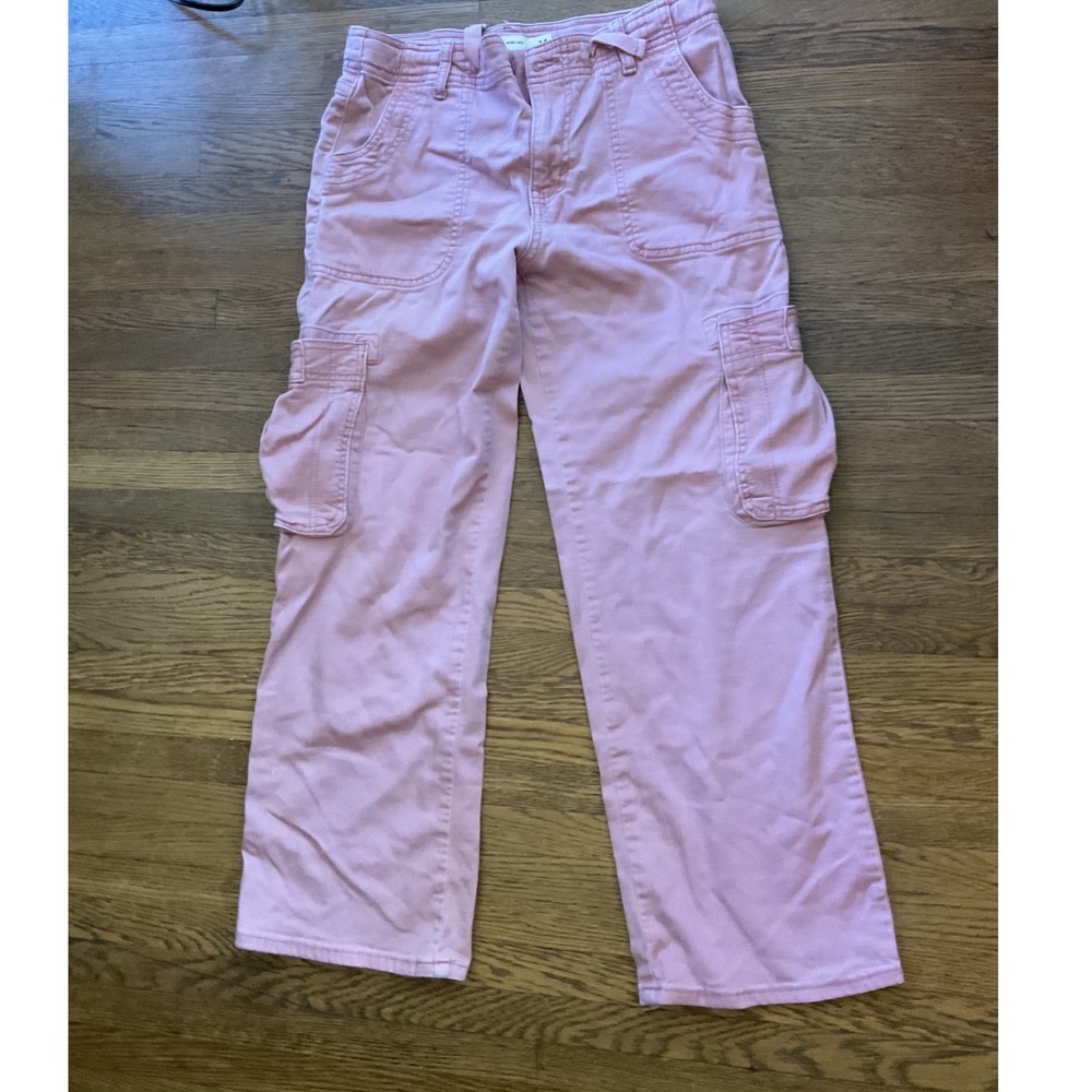 Levis Girls Pink Wide Leg Cargo Pants Utility Trousers Size 14